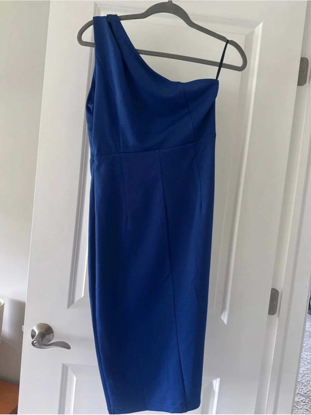 Grace Karin One-Shoulder Royal Blue Sheath Cocktail Dress